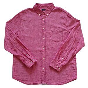 Banana Republic Men's XL Red Button-Up Shirt Slim Fit Untucked Long Sleeve